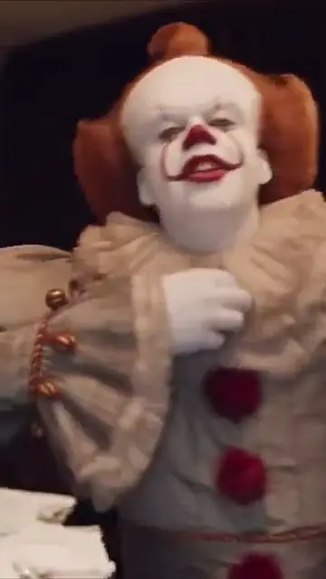 A clown brings his Halloween crew